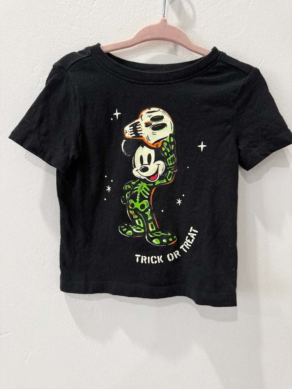 Old Navy Disney Mickey Mouse Skeleton Trick or Treat Graphic T-Shirt